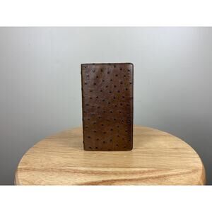 Authentic Louis Vuitton Brown Ostrich Check-book Cover